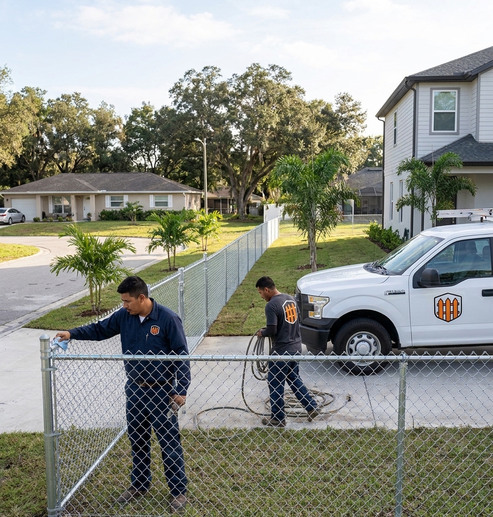 Galvanized chain link fence installed by Riverview Fence Contractors