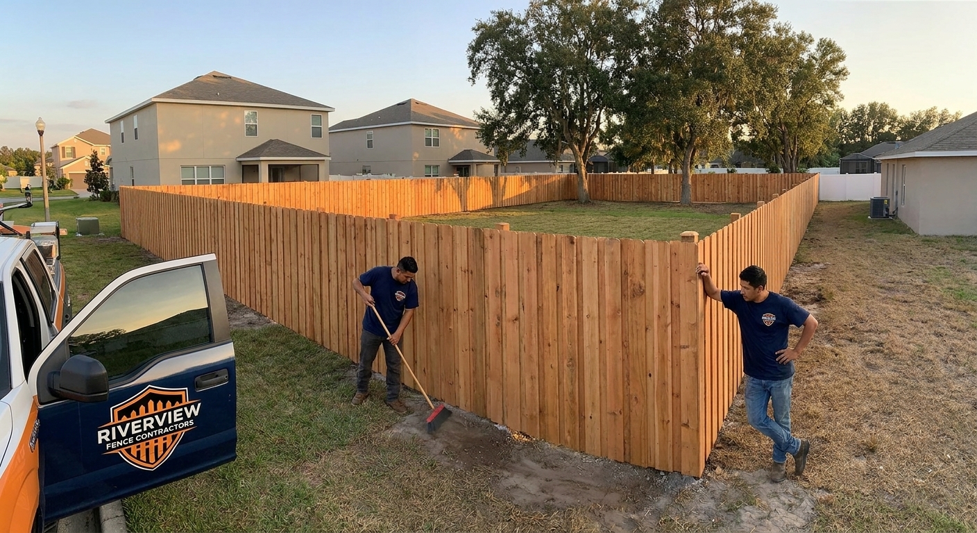 Riverview Fence Contractors - wood privacy fence installed in Riverview, FL